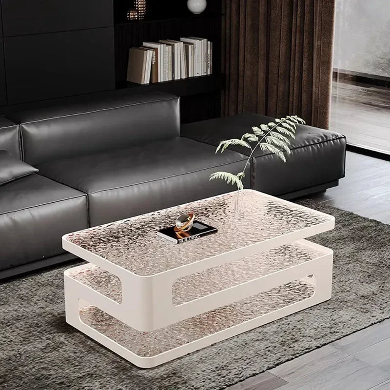 Rectangle Luxury Clear Coffee Table Modern Design