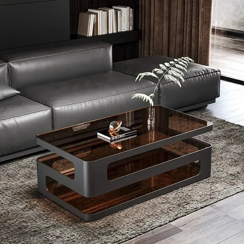 Rectangle Luxury Clear Coffee Table Modern Design