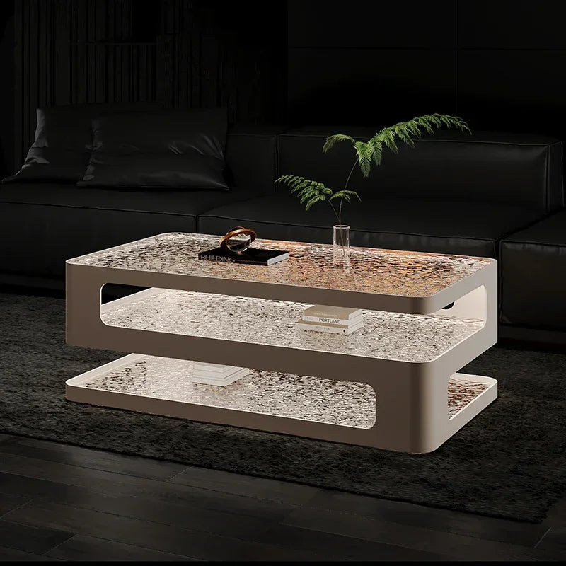 Rectangle Luxury Clear Coffee Table Modern Design