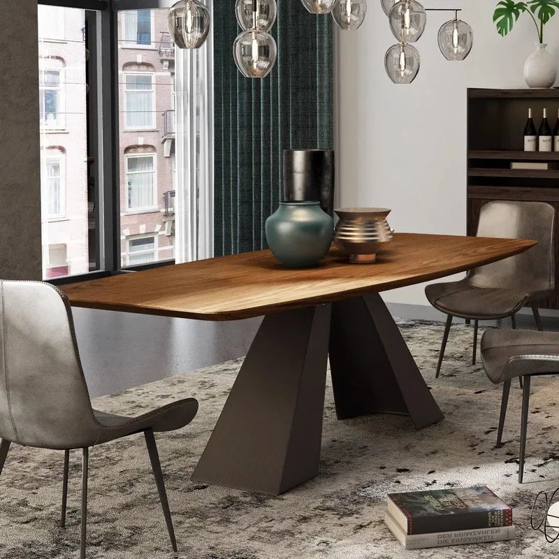 Luxury Wooden Nordic Vintage Living Dining Table