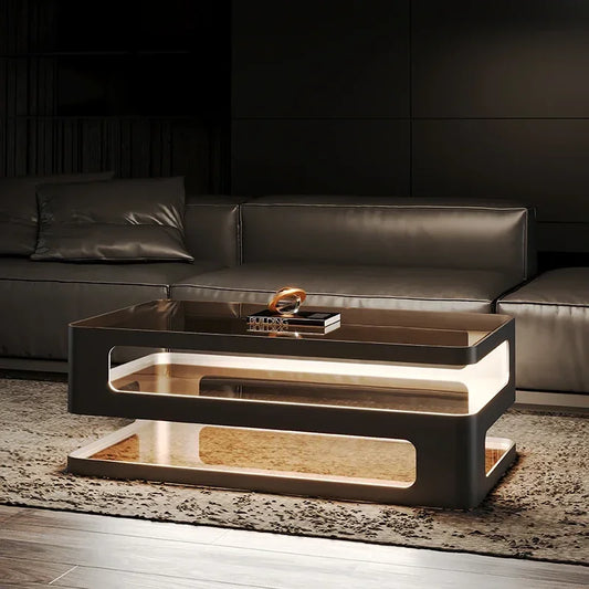 Rectangle Luxury Clear Coffee Table Modern Design